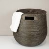 Espresso Rattan Basket with Lid